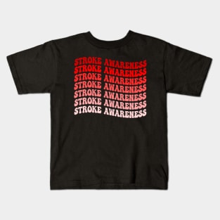 Funny Red Ribbon Brain Attack Awareness Stroke Awareness T-shirt Kids T-Shirt
